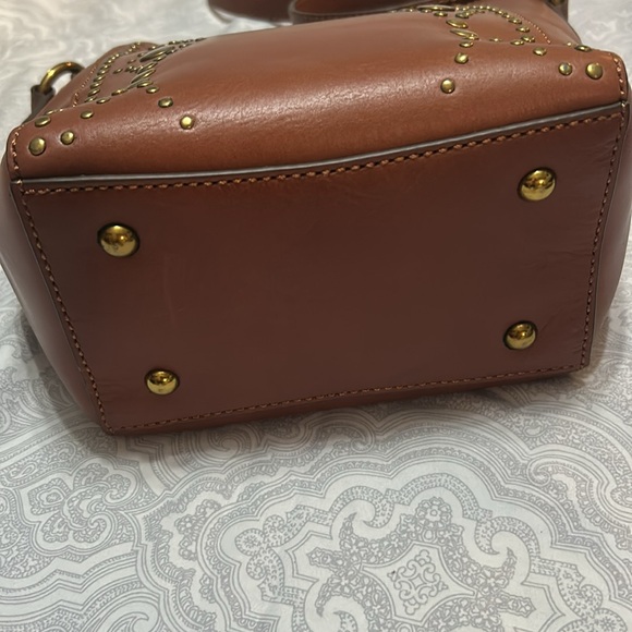 FRYE Women's Tan Brown Leather Studded Bag Crossbody - Picture 6 of 11